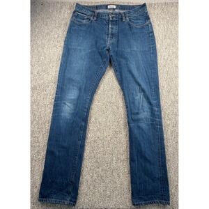 Taylor Stitch Jeans Mens 36 Blue Slim Fit Selvedge Denim Button Fly